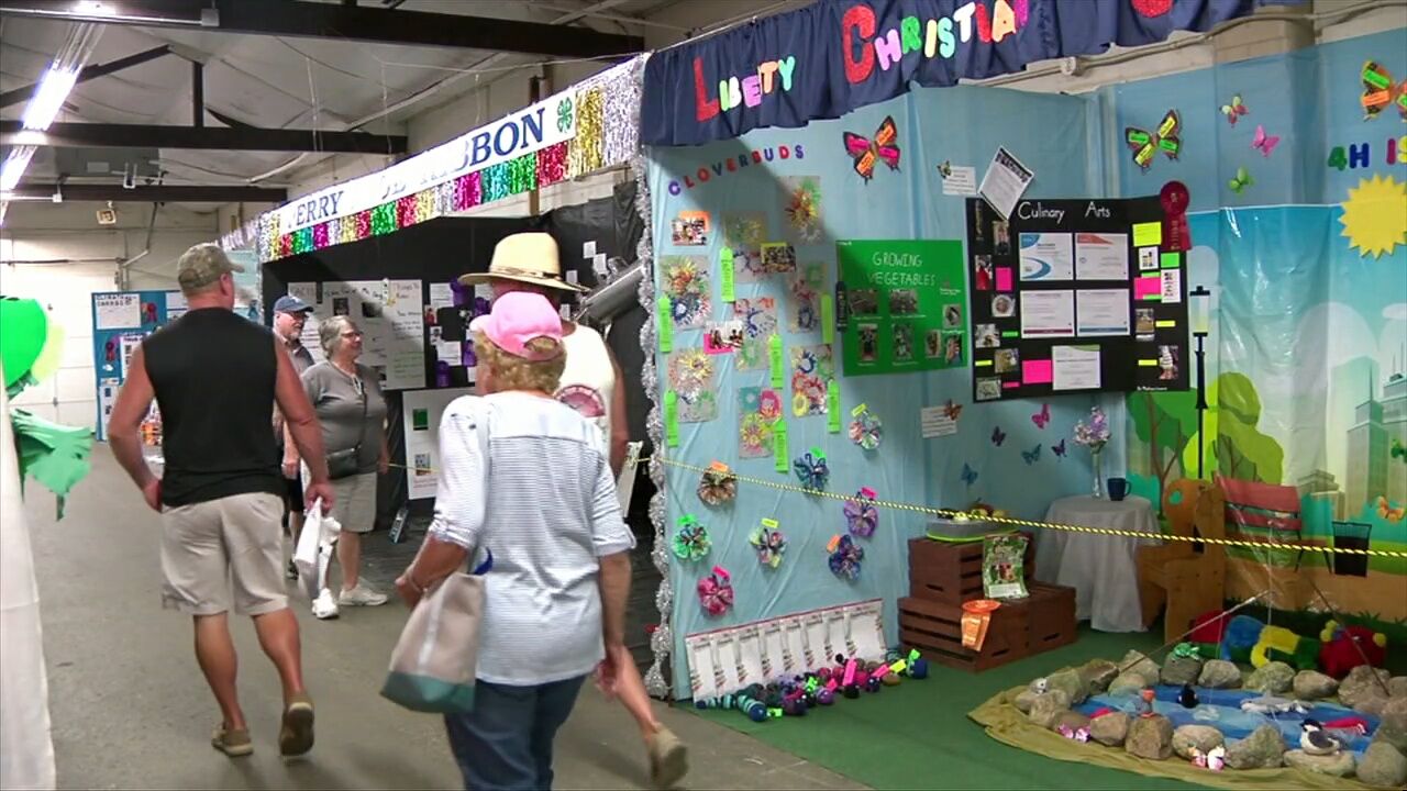 Lots of different 4-H projects on display in the Youth Exhibit Building
